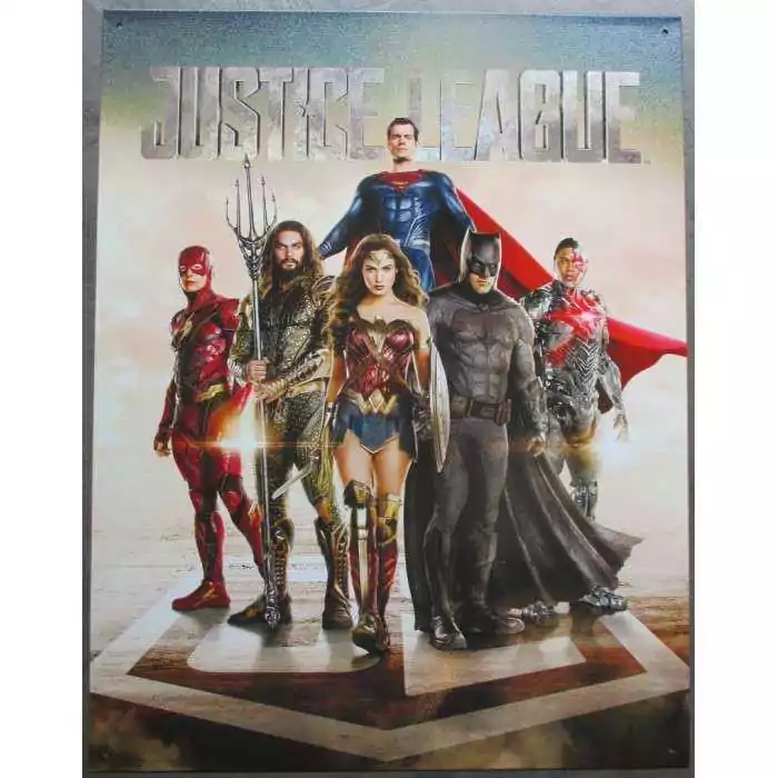 plaque super hero justice league tole affiche deco metal usa loft