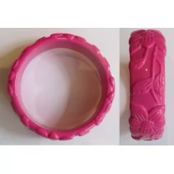 bracelet plastique résine fleur couleur rose pin up rockabilly hawaii femme