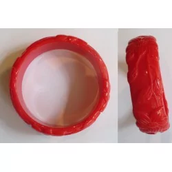 bracelet plastique résine fleur couleur rouge pin up rockabilly hawaii femme