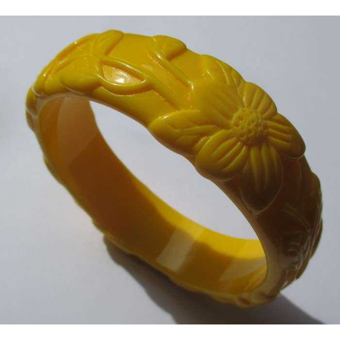 bracelet plastique résine fleur couleur jaune pin up rockabilly hawaii femme bracelet plastique résine fleur couleur jaune pin up rockabilly hawaii femme