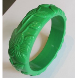 bracelet plastique résine fleur couleur  vert pin up rockabilly hawaii  femme