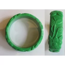 bracelet plastique résine fleur couleur vert pin up rockabilly hawaii femme