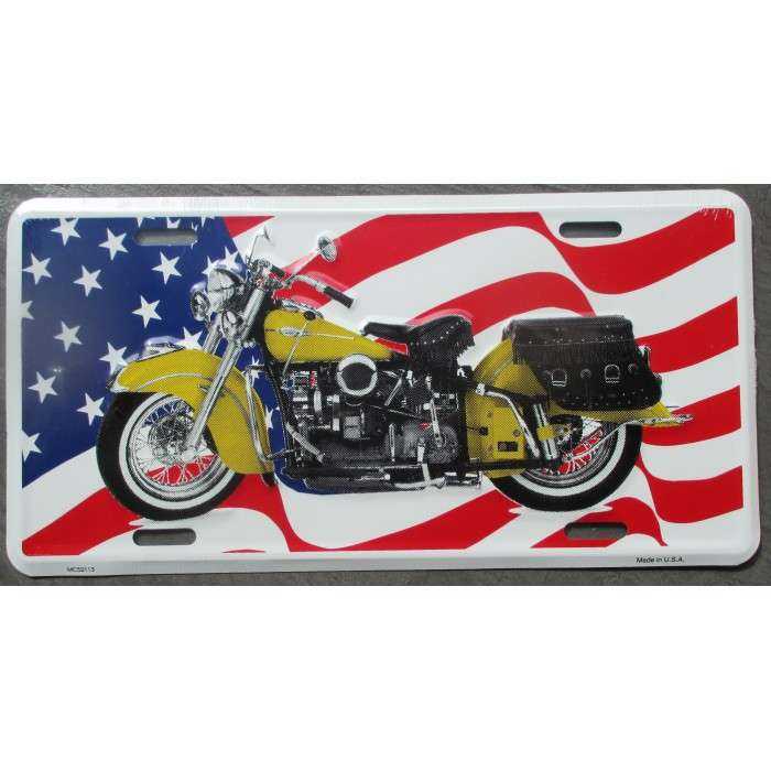 plaque d'immatriculation moto jaune et drapeau des usa flag etat unis tole deco maison fan plaque d'immatriculation moto jaune et drapeau des usa flag etat unis tole deco maison fan