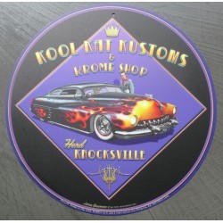 plaques mercury kool cat kustom tole ronde 30cm pub garage loft diner