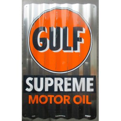 plaques gulf ondulé huile supreme motor oil  45cm pub garage loft diner