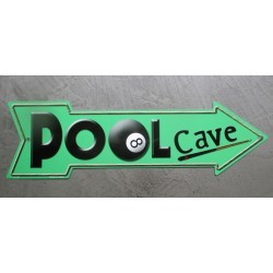plaque fleche pool cave billard 8 ball usa tole affiche déco metal pub
