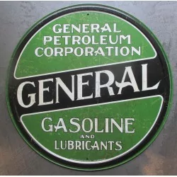 plaque general gasoline petroleum affiche déco metal pub 30cm