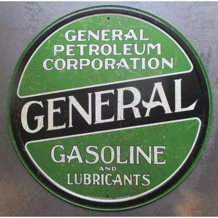 plaque general gasoline petroleum affiche déco metal pub 30cm