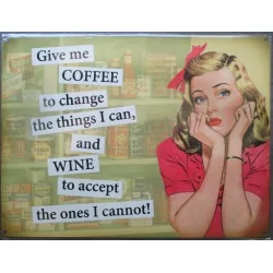 plaque pin up give me coffee or wine tole deco cuisine usa loft