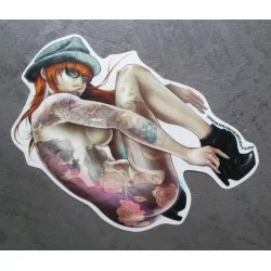 sticker rousse tatoué sexy chaussure autocollant kustom kulture pigors