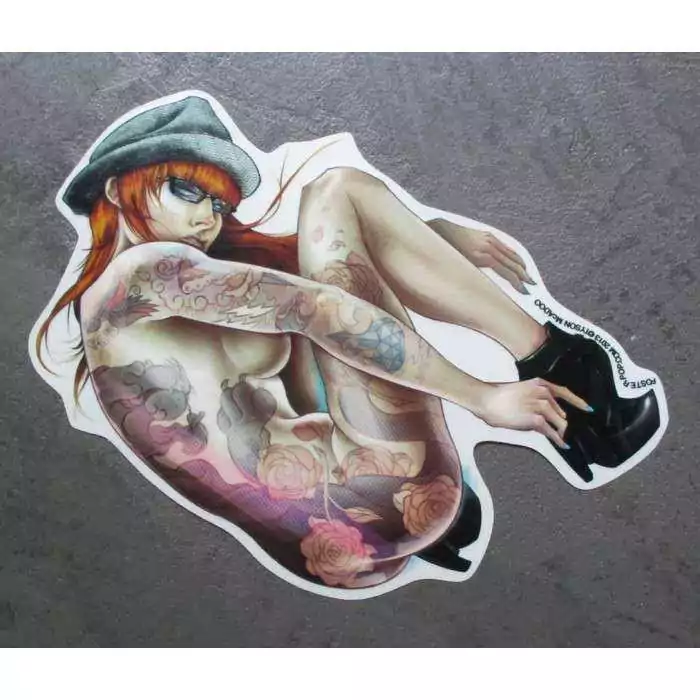 sticker rousse tatoué sexy chaussure autocollant kustom kulture pigors