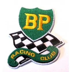 patch bp racing club 7.5x6.5cm écusson thermocollant garage veste chemise