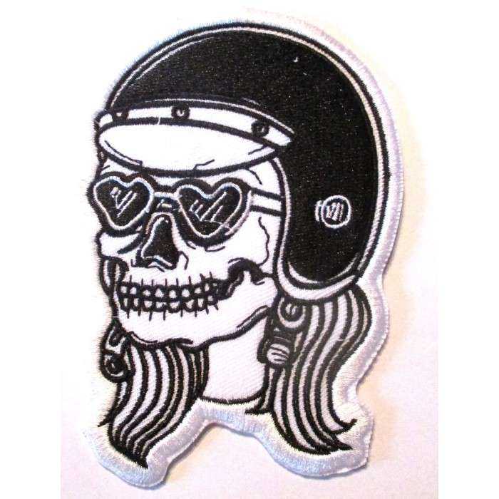 patch crane casque femme tete de mort écusson veste blouson rock roll patch crane casque femme tete de mort écusson veste blouson rock roll