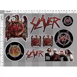 1 planche de stickers groupe hard rock slayer decoration auto moto fan musique