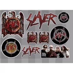 1 planche de stickers groupe hard rock slayer decoration auto moto fan musique