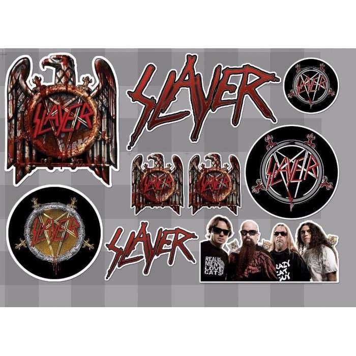 1 planche de stickers groupe hard rock slayer decoration auto moto fan musique 1 planche de stickers groupe hard rock slayer decoration auto moto fan musique