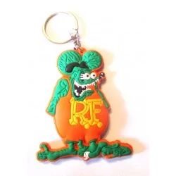 porte clé rat fink vert orange plastique souple kustom usa