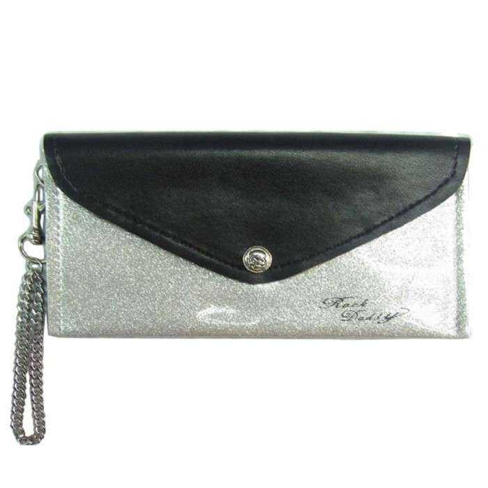 portefeuille femme pochette simili noir et gris a paillette + chaine portefeuille femme pochette simili noir et gris a paillette + chaine