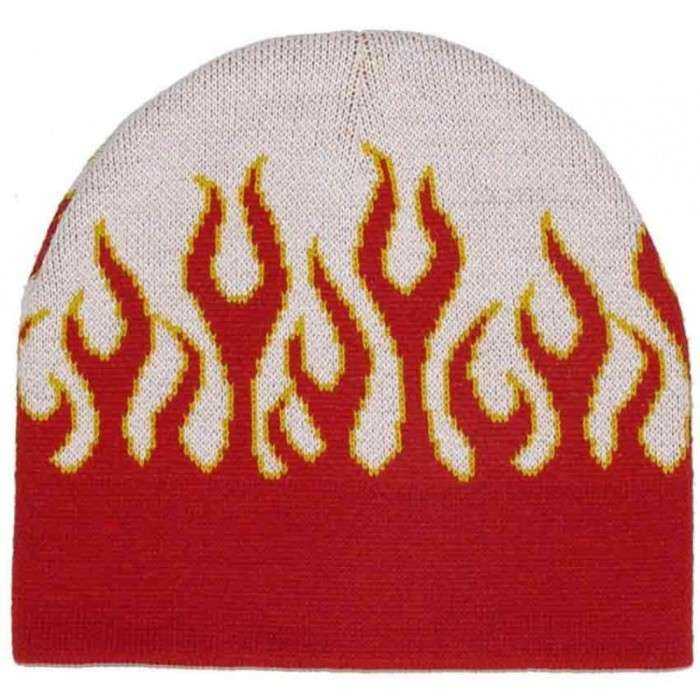 bonnet blanc grandes flammes rougerock roll homme femme adulte bonnet blanc grandes flammes rougerock roll homme femme adulte