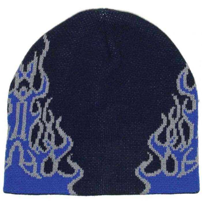 bonnet noir flammes bleu sur le coté rock roll homme femme adulte bonnet noir flammes bleu sur le coté rock roll homme femme adulte