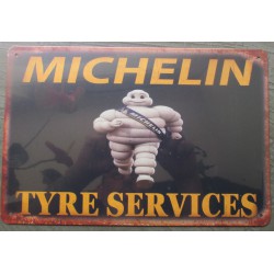plaque michelin tyres services 30cm affiche pub tole métal garage
