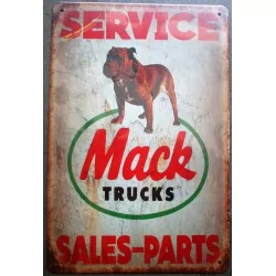 plaque service mack truck sales parts camion tole métal deco garage