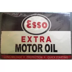plaque esso extra motor oil 30cm tole métal deco garage huile essenceloft