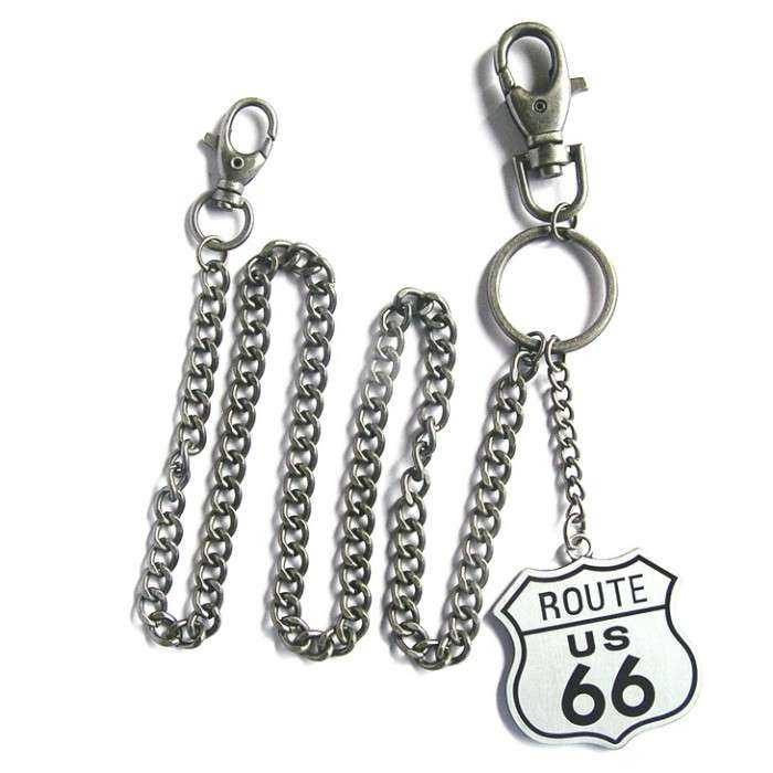 chaine de portefeuille route 66 métal biker rock roll usa chaine de portefeuille route 66 métal biker rock roll usa