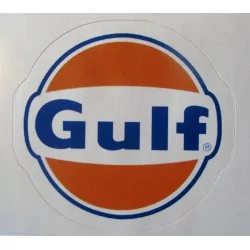 mini sticker gulf à oreilles orange  blanc style ancien 7.5cm autocollant look année 50 rock roll