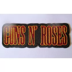 patch groupe guns n roses ecriture rouge 12x4.5 cm rouge ecusson thermocollant  hard rock
