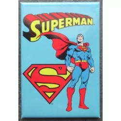magnet 8x5.5 cm super hero superman fond bleu deco garage cuisine bar diner loft frigo