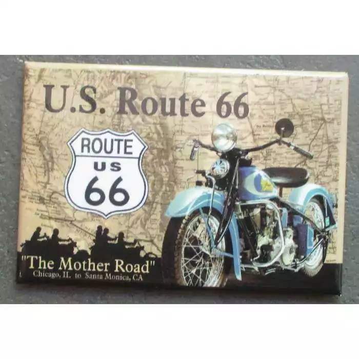 magnet 8x5.5 cm moto route 66 mother road usa deco garage cuisine bar diner loft frigo