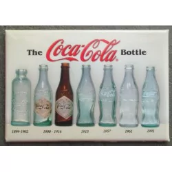 magnet 8x5.5 cm coca cola differentes bouteilles évolution deco garage cuisine bar diner loft frigo