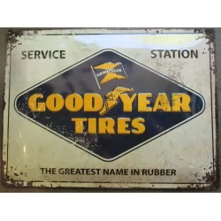 plaque good year tires service station  tole bombée 40cm pub garage