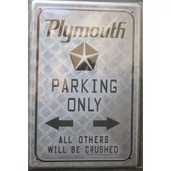 plaque plymouth parking only tole publicitaire metal pub deco garage loft