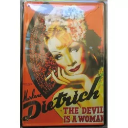 plaque marlen dietrich the devil is a woman affiche film tole publicitaire metal pub