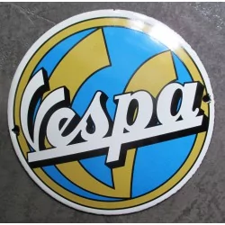 mini plaque emaillée scooter vespa bleu 12cm tole email usa