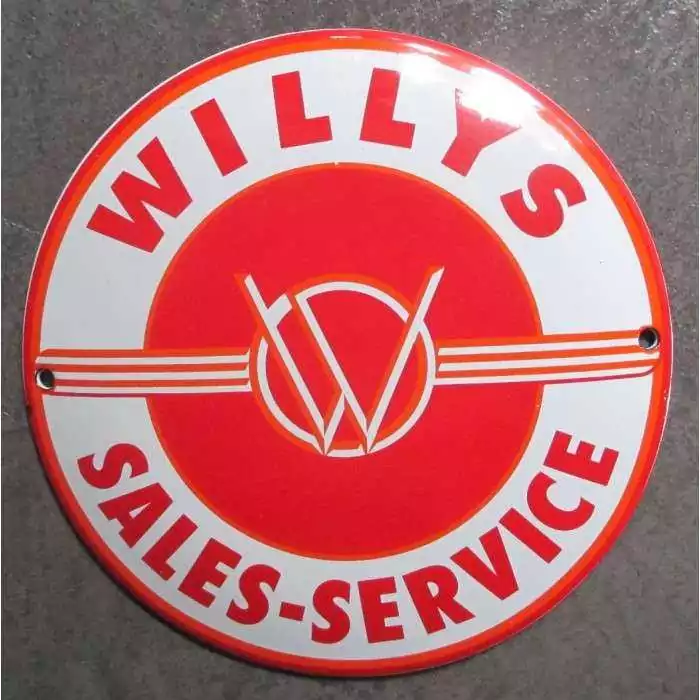 mini plaque emaillée willys jeep sales services 12cm tole email usa