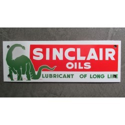 mini plaque emaillée sinclair oils huile dino 20x7cm tole email usa