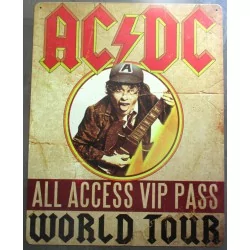 plaque acdc world tour groupe hard rock 40cm tole deco fan musique