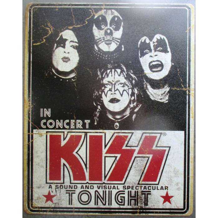 plaque KISS in concert tonight groupe hard rock 40cm tole deco fan musique plaque KISS in concert tonight groupe hard rock 40cm tole deco fan musique