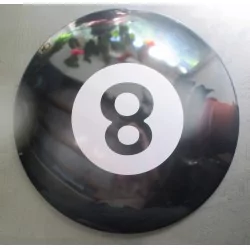 plaque bombée 8 ball boule de billard noire 40 cm tole metal garage diner loft