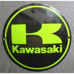 mini plaque emaillée moto kawasaki sportive 12cm tole email usa