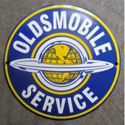 mini plaque emaillée oldsmobile service bleu 12cm tole email usa