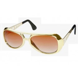 lunette de soleil style elvis presley doré king rock roll look année 70