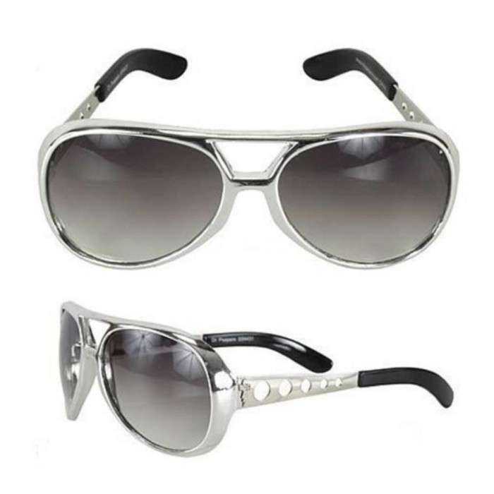 lunette de soleil style elvis presley argenté griseking rock roll look année 70 lunette de soleil style elvis presley argenté griseking rock roll look année 70