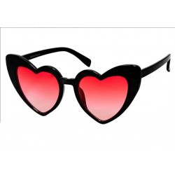 lunette de soleil femme forme coeur noir et rose pin up rockabilly