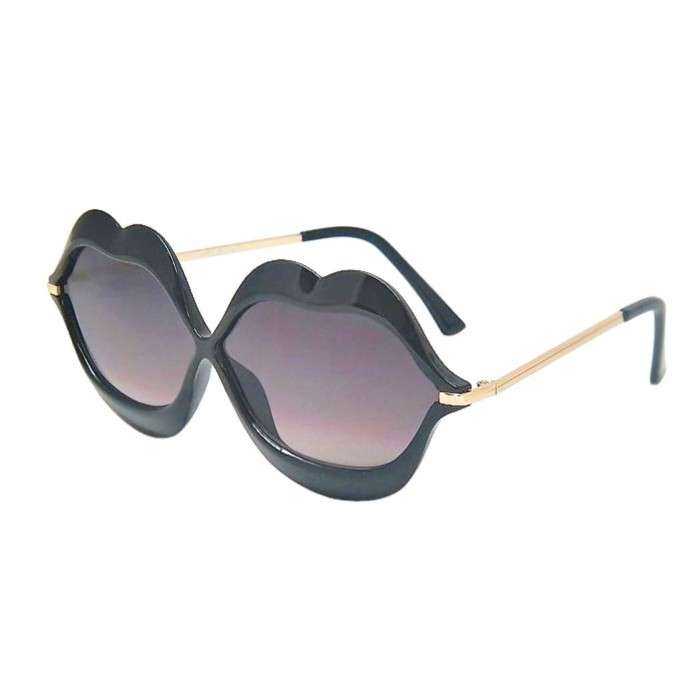 lunette de soleil femme forme bouche levre noir verre fumé noir pin up rockabilly lunette de soleil femme forme bouche levre noir verre fumé noir pin up rockabilly