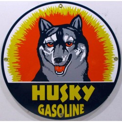 plaque emaillée husky gasoline deco garage tole email pub metal