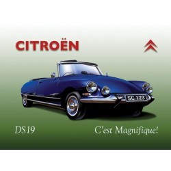 plaque ds cabriolet citroen 40x30cm pub metal tole salon